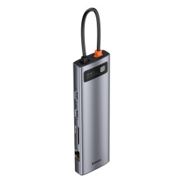„Baseus Metal Gleam 11in1“ daugiafunkcis USB Type C HUB – 3x USB 3.2 Gen 1 5Gbps / USB Type C PD 100W / 3,5 mm mini lizd...