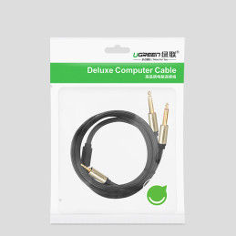 Ugreen kabelio garso kabelio mini lizdas 3,5 mm – 2 x lizdas 6,35 mm 2 m pilkas (AV126)