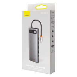 „Baseus Metal Gleam 11in1“ daugiafunkcis USB Type C HUB – 3x USB 3.2 Gen 1 5Gbps / USB Type C PD 100W / 3,5 mm mini lizd...