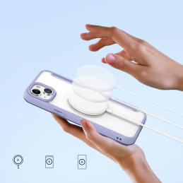 Dux Ducis Skin X Pro dėklas skirtas iPhone 15 su MagSafe ir atvartu - violetinė