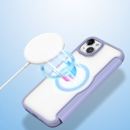Dux Ducis Skin X Pro dėklas skirtas iPhone 15 su MagSafe ir atvartu - violetinė