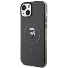 Karl Lagerfeld IML Ikonik MagSafe dėklas iPhone 15 Plus - juodas