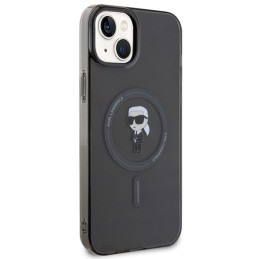 Karl Lagerfeld IML Ikonik MagSafe dėklas iPhone 15 Plus - juodas