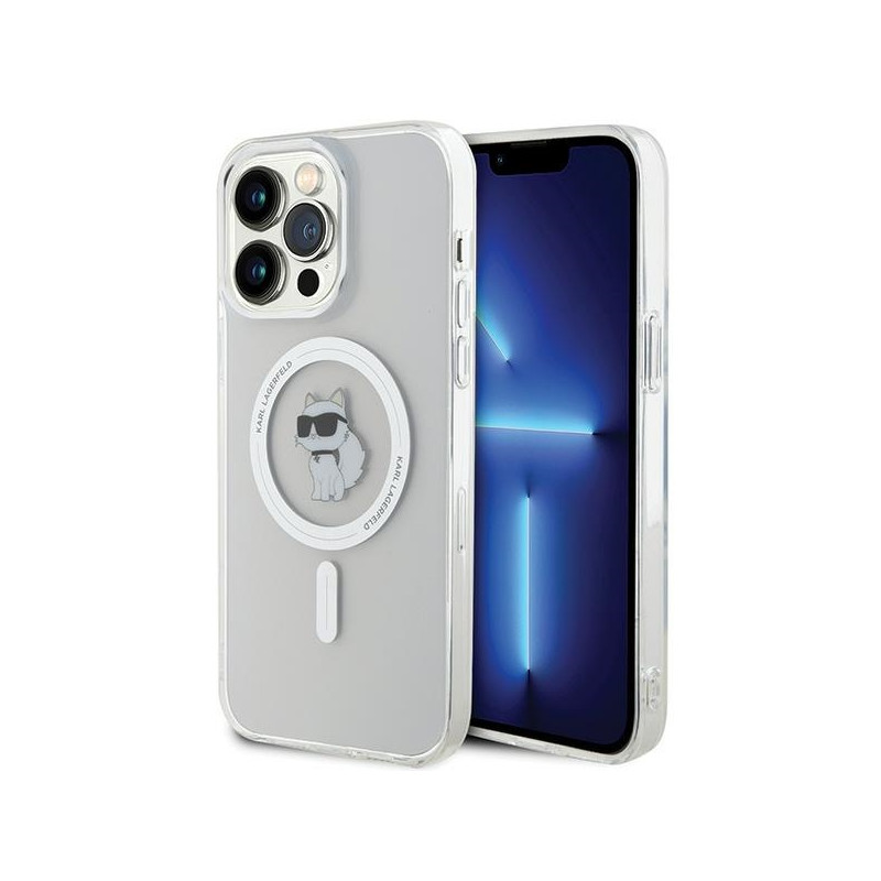 Karl Lagerfeld IML Choupette MagSafe dėklas iPhone 15 Pro Max - skaidrus