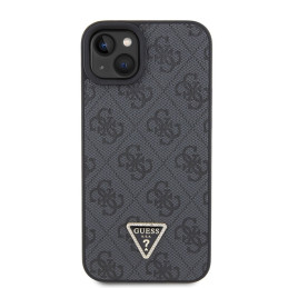 Guess Crossbody 4G metalinis logotipo dėklas iPhone 15 Plus - juodas