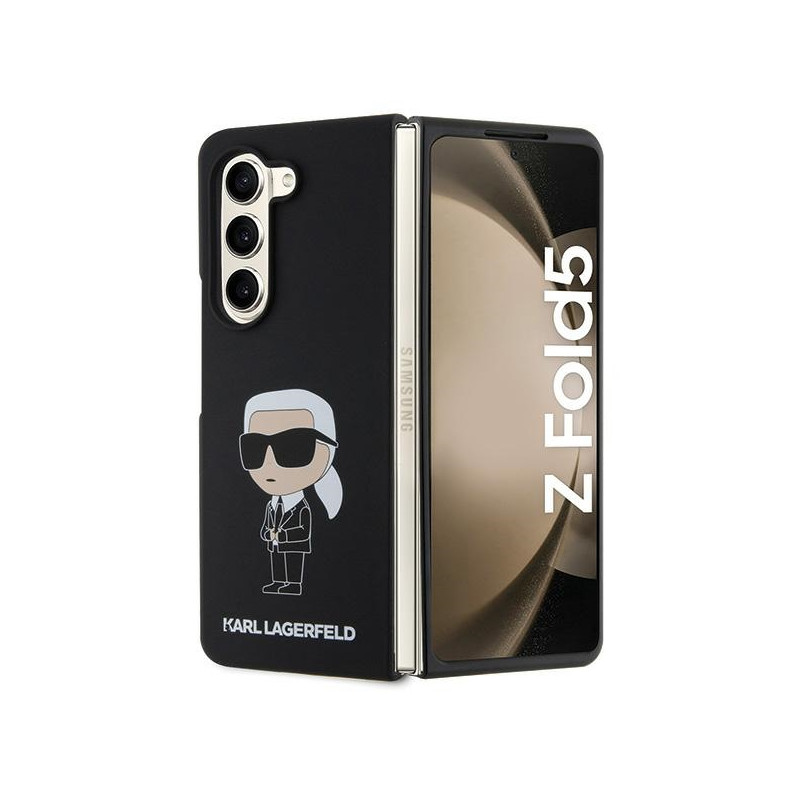 Karl Lagerfeld Silicone Ikonik dėklas, skirtas Samsung Galaxy Z Fold 5 - juodas