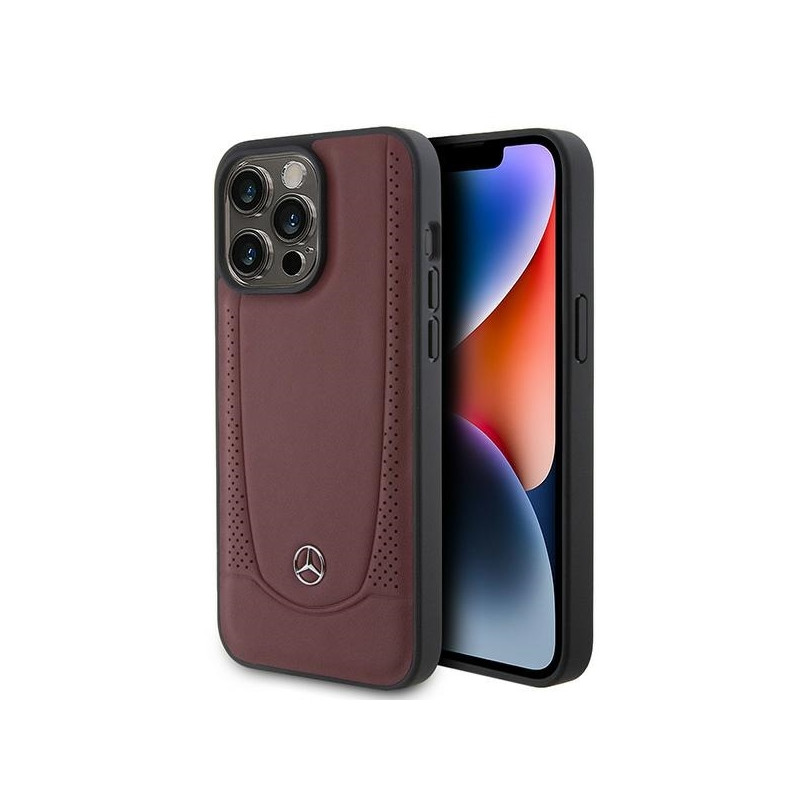 Mercedes Leather Urban Bengale dėklas iPhone 15 Pro - raudonas