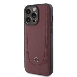 Mercedes Leather Urban Bengale dėklas iPhone 15 Pro - raudonas