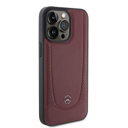 Mercedes Leather Urban Bengale dėklas iPhone 15 Pro - raudonas