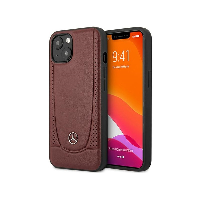 Mercedes Leather Urban Bengale dėklas iPhone 15 - raudonas