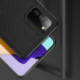 Dux Ducis Fino dėklo dangtelis, padengtas nailono medžiaga, skirtas Samsung Galaxy A03s juodai