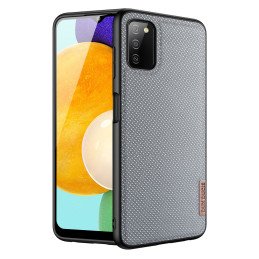 Dux Ducis Fino dėklo dangtelis, padengtas nailono medžiaga, skirtas Samsung Galaxy A03s pilkas