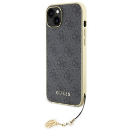 Guess 4G Charms Collection dėklas, skirtas iPhone 15 Plus - pilkas