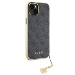 Guess 4G Charms Collection dėklas, skirtas iPhone 15 Plus - pilkas
