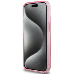 Karl Lagerfeld Ring Stand Choupette Head MagSafe dėklas iPhone 15 - rožinis