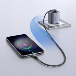 Ugreen US255 50122 USB-C (tiesus) / USB-C (kampinis) PD QC kabelis 60W 3A 0,5m – pilkas