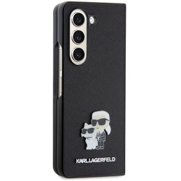 Karl Lagerfeld Saffiano Karl&Choupette Pin dėklas, skirtas Samsung Galaxy Z Fold 5 - juodas