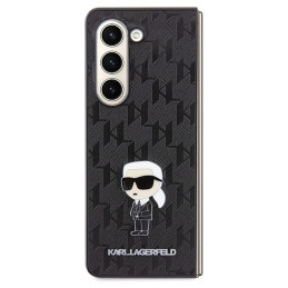 Karl Lagerfeld Saffiano Monogram Ikonik Pin dėklas, skirtas Samsung Galaxy Z Fold 5 - juodas