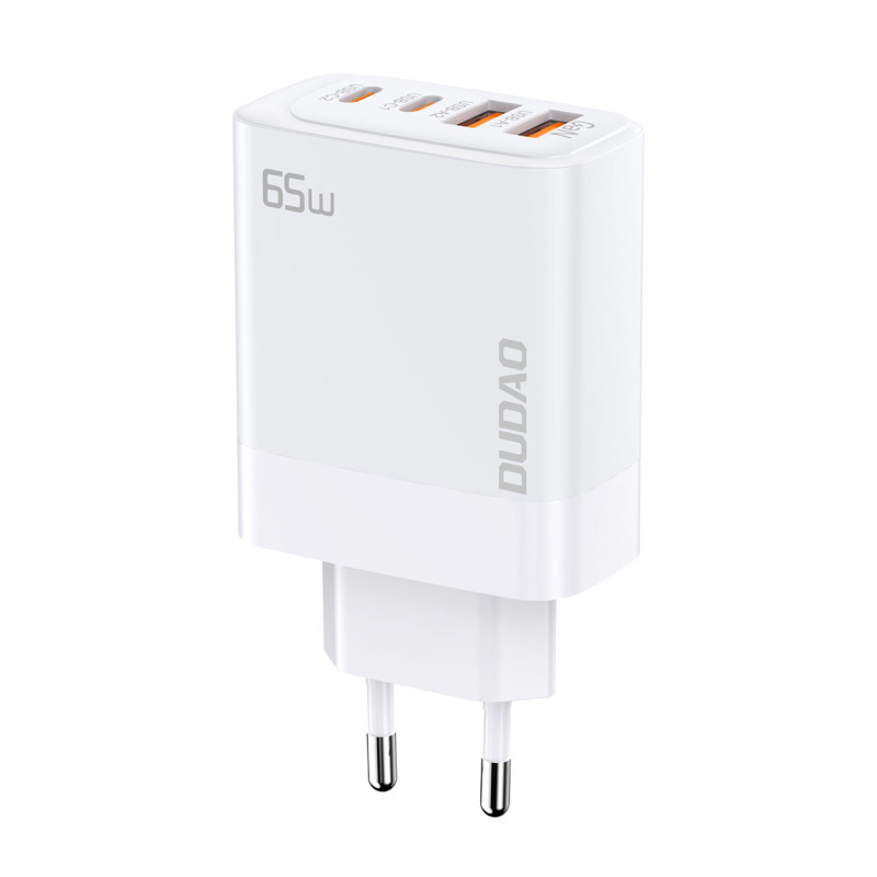 Dudao A65EU GaN tinklo įkroviklis 2xUSB-A / 2xUSB-C PD 65W - baltas