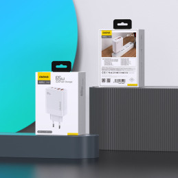 Dudao A65EU GaN tinklo įkroviklis 2xUSB-A / 2xUSB-C PD 65W - baltas