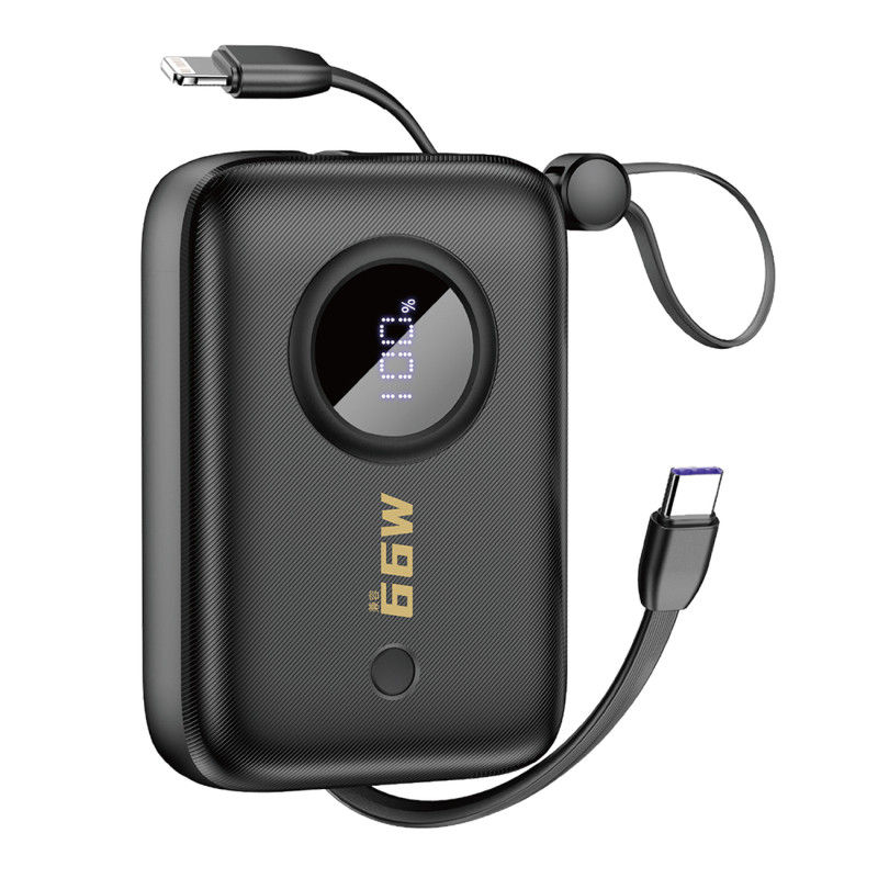 Dudao K14 10000mAh maitinimo blokas su USB-C / Lightning laidais - juodas
