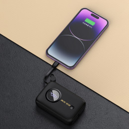 Dudao K14 10000mAh maitinimo blokas su USB-C / Lightning laidais - juodas