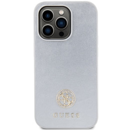 Guess Strass Metal Logo dėklas, skirtas iPhone 15 Pro - sidabrinis