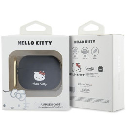 Hello Kitty silikoninis 3D Kitty galvos dėklas, skirtas AirPods Pro 2 (2022/ 2023) – juodas
