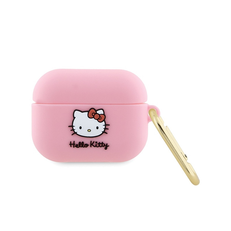 Hello Kitty Silicone 3D Kitty Head dėklas, skirtas AirPods Pro – rožinis
