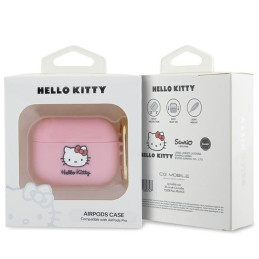 Hello Kitty Silicone 3D Kitty Head dėklas, skirtas AirPods Pro – rožinis