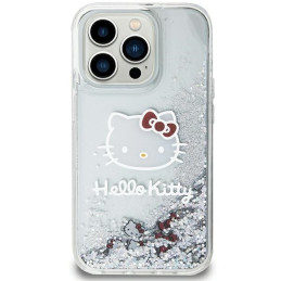Hello Kitty Liquid Glitter Charms Kitty galvos dėklas, skirtas iPhone 11 / Xr – sidabrinis