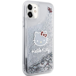 Hello Kitty Liquid Glitter Charms Kitty galvos dėklas, skirtas iPhone 11 / Xr – sidabrinis