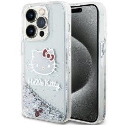 Hello Kitty Liquid Glitter Charms Kitty Head dėklas iPhone 13 Pro Max - sidabrinis