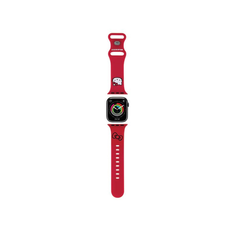 Hello Kitty silikoninis Kitty galvos dirželis skirtas Apple Watch 38/ 40/ 41mm – raudonas