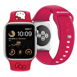 Hello Kitty silikoninis Kitty galvos dirželis skirtas Apple Watch 38/ 40/ 41mm – raudonas