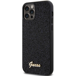 Guess Disco Metal Script dėklas, skirtas iPhone 12/ 12 Pro - juodas