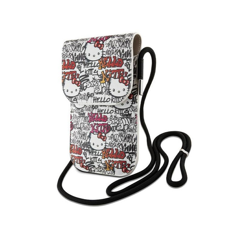Hello Kitty Leather Tags Graffiti Cord krepšys - smėlio spalvos