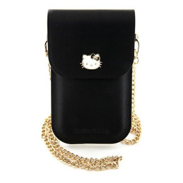 Hello Kitty Leather Metal Logo Chain krepšys - juodas
