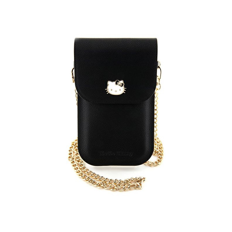 Hello Kitty Leather Metal Logo Chain krepšys - juodas
