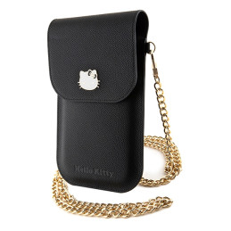 Hello Kitty Leather Metal Logo Chain krepšys - juodas