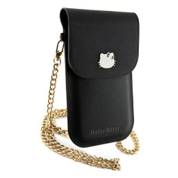 Hello Kitty Leather Metal Logo Chain krepšys - juodas