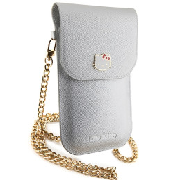 Hello Kitty Leather Metal Logo Chain krepšys - sidabrinis