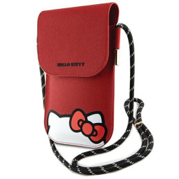 Hello Kitty Leather Hiding Kitty Cord krepšys - raudonas