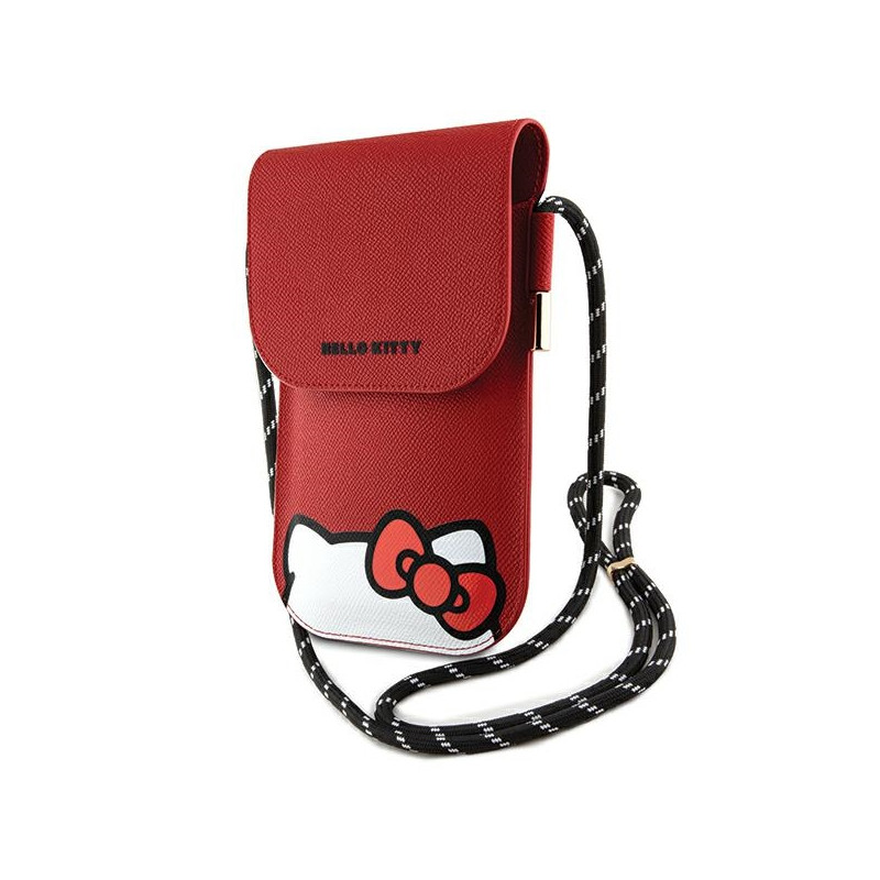Hello Kitty Leather Hiding Kitty Cord krepšys - raudonas
