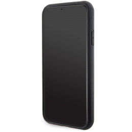 Karlo Lagerfeldo rankenos stovas Saffiano Choupette Pins dėklas, skirtas iPhone 11 / Xr – juodas
