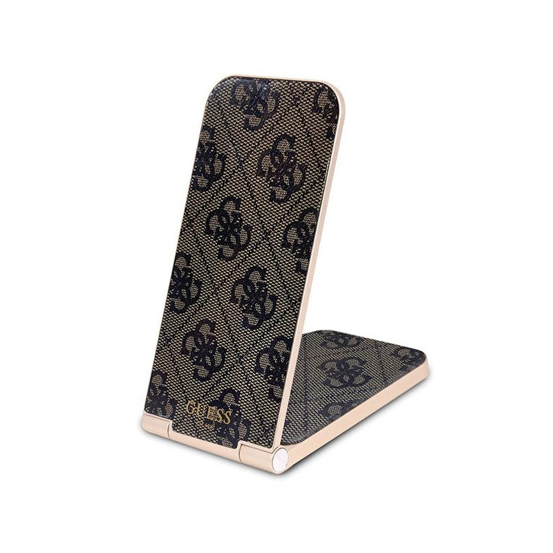 Guess 4G Pattern MagSafe sulankstomas 2in 1 15W indukcinis įkroviklis - rudas