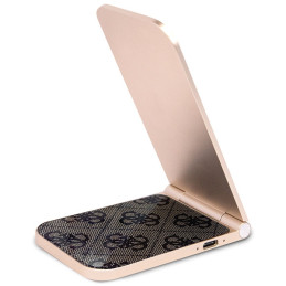 Guess 4G Pattern MagSafe sulankstomas 2in 1 15W indukcinis įkroviklis - rudas