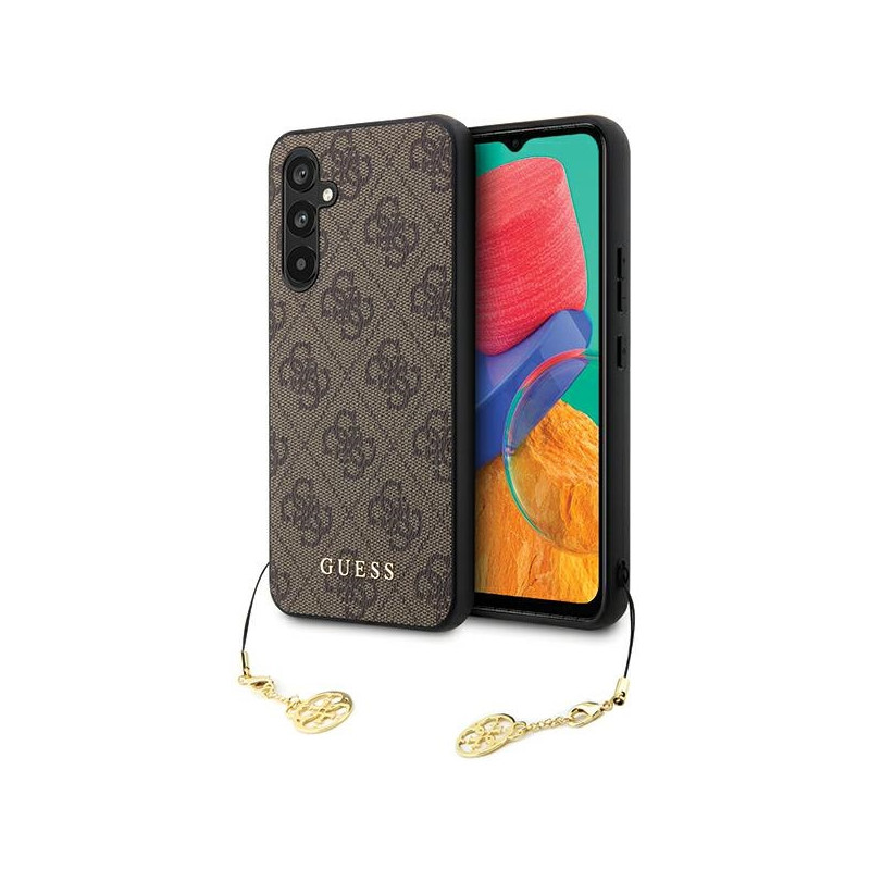 Guess 4G Charms Collection dėklas, skirtas Samsung Galaxy S23 FE - rudas
