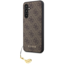 Guess 4G Charms Collection dėklas, skirtas Samsung Galaxy S23 FE - rudas