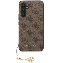 Guess 4G Charms Collection dėklas, skirtas Samsung Galaxy S23 FE - rudas